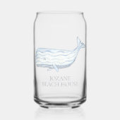 Coastal Waterverf Blue Whale gepersonaliseerd Blikvorm Glas (Voorkant)