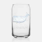 Coastal Waterverf Blue Whale gepersonaliseerd Blikvorm Glas (Voorkant)