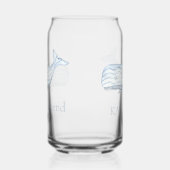 Coastal Waterverf Blue Whale gepersonaliseerd Blikvorm Glas (Rechts)