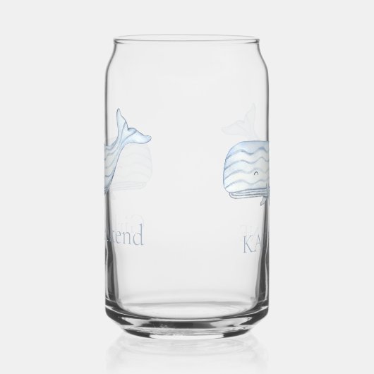 Coastal Waterverf Blue Whale gepersonaliseerd Blikvorm Glas (Rechts)