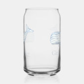 Coastal Waterverf Blue Whale gepersonaliseerd Blikvorm Glas (Links)