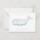 Coastal Waterverf Blue Whale gepersonaliseerd Notitiekaartje (Voorkant)