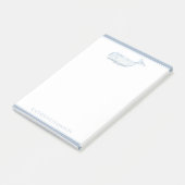 Coastal Waterverf Blue Whale gepersonaliseerd Post-it® Notes (Schuin)