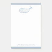 Coastal Waterverf Blue Whale gepersonaliseerd Post-it® Notes (Voorkant)
