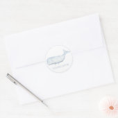 Coastal Waterverf Blue Whale gepersonaliseerd Ronde Sticker (Envelop)