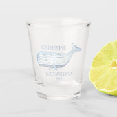 Coastal Waterverf Blue Whale gepersonaliseerd Shot Glas (Voorkant)