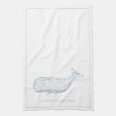 Coastal Waterverf Blue Whale gepersonaliseerd Theedoek (Verticaal)