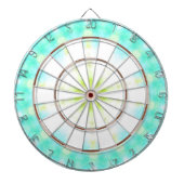 Coastal Waterverf Turquoise Tie Dye Dartbord (Voorkant)