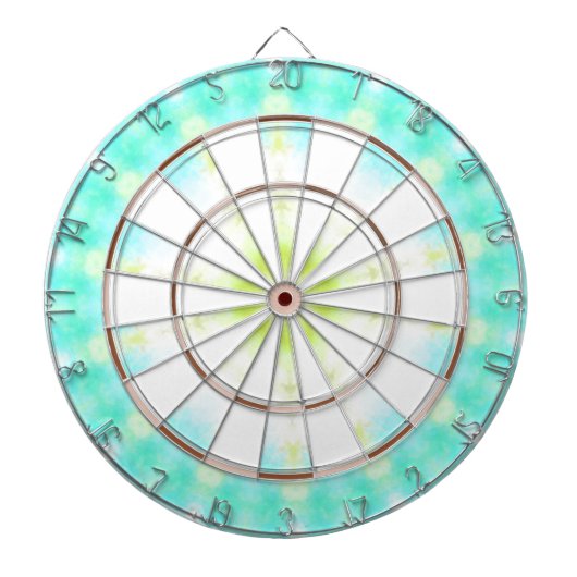 Coastal Waterverf Turquoise Tie Dye Dartbord (Voorkant)