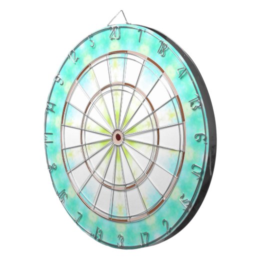 Coastal Waterverf Turquoise Tie Dye Dartbord (Voorkant Rechts)