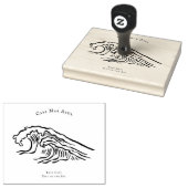 Coastal Wave Logo | Vintage Ocean Branding Rubberstempel (Gestempeld)