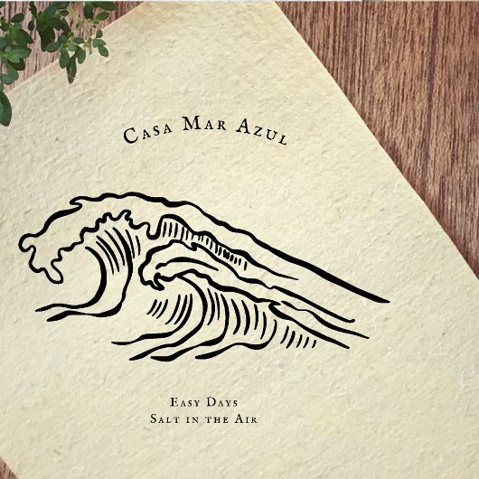 Coastal Wave Logo | Vintage Ocean Branding Rubberstempel