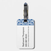 Coastal Waves Pattern - De Witte Lotus Bagagelabel (Achterkant verticaal)