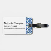 Coastal Waves Pattern - De Witte Lotus Bagagelabel (Achterkant horizontaal)