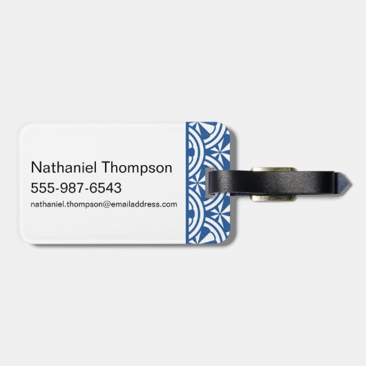 Coastal Waves Pattern - De Witte Lotus Bagagelabel (Achterkant horizontaal)