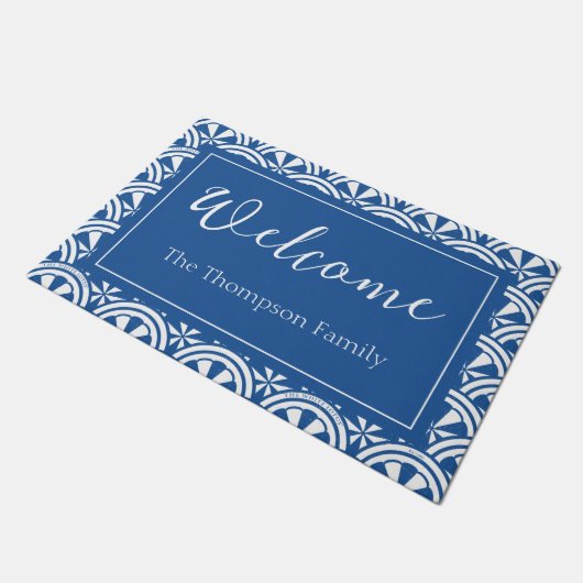 Coastal Waves Pattern - De Witte Lotus Deurmat (Schuin)