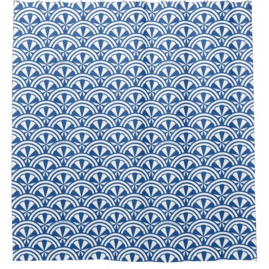 Coastal Waves Pattern - De Witte Lotus Douchegordijn (Voorkant)
