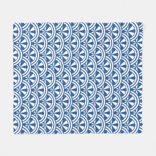 Coastal Waves Pattern - De Witte Lotus Fleece Deken (Voorkant (Horizontaal))