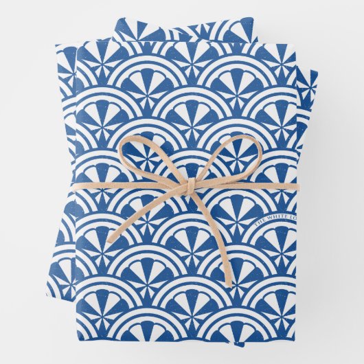 Coastal Waves Pattern - De Witte Lotus Inpakpapier Vel (In situ)