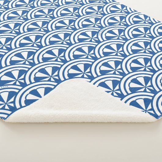 Coastal Waves Pattern - De Witte Lotus Sherpa Deken (3/4)