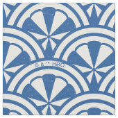 Coastal Waves Pattern - De Witte Lotus Stof (Close Up)