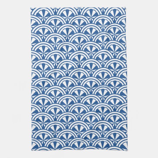 Coastal Waves Pattern - De Witte Lotus Theedoek (Verticaal)