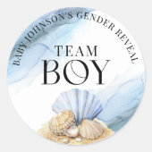 Coastal We Shell Sea Team Jongen Ronde Sticker (Voorkant)