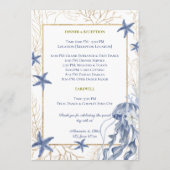 Coastal Wedding Blue & Gold Program Programmakaart (Achterkant)