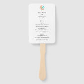 Coastal Wedding Ceremony Program Beach Tropical Handwaaier (Voorkant)