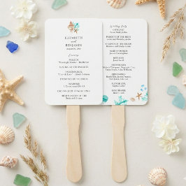 Coastal Wedding Ceremony Program Beach Tropical Handwaaier