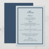 Coastal Wedding Dusty Blue Classic Menu Card Kaart (Voorkant / Achterkant)
