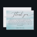 Coastal Wedding | Elegant Script Nautical Blue Bedankkaart<br><div class="desc">Send a heartfelt thank you with this elegant minimalist wedding thank you card featuring beautiful modern script typography on a soft muted blue background. The subtle coastal inspired color evokes calm ocean tones and seaside skies, making it perfect for nautical, beach, coastal, or classic weddings. A timeless and sophisticated way...</div>