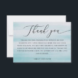 Coastal Wedding | Elegant Script Nautical Blue Bedankkaart<br><div class="desc">Send a heartfelt thank you with this elegant minimalist wedding thank you card featuring beautiful modern script typography on a soft muted blue background. The subtle coastal inspired color evokes calm ocean tones and seaside skies, making it perfect for nautical, beach, coastal, or classic weddings. A timeless and sophisticated way...</div>