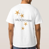 Coastal Wedding GROOMSMAN Starfish T-shirt (Achterkant)