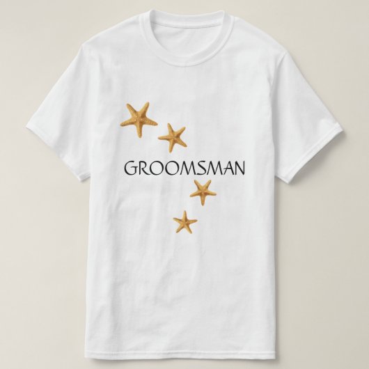 Coastal Wedding GROOMSMAN Starfish T-shirt (Design voorkant)