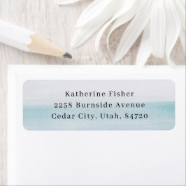 Coastal Wedding | Nautical Blue Watercolor Address Etiket