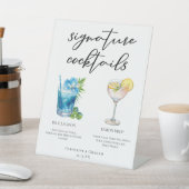 Coastal Wedding Signature Cocktails Menu Reclamebord Met Voetstuk (Insitu)