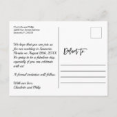 Coastal Wedding Sla de datum op Custom Photo Card Aankondigingskaart (Achterkant)