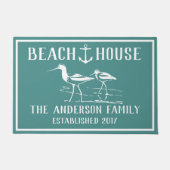 Coastal White Sandpipers & Anchor Beach House Deurmat (Voorkant)