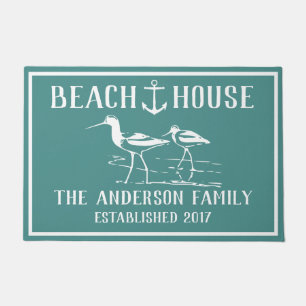 Coastal White Sandpipers & Anchor Beach House Deurmat