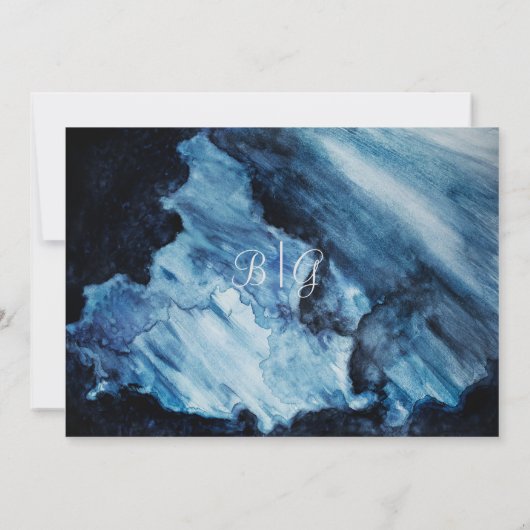 Coastal Windswept Beach Ocean Wedding Kaart (Achterkant)