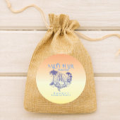 Coastal Yellow Cowgirl Mermaid Birthday Party Ronde Sticker