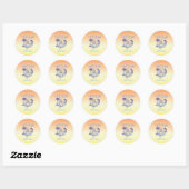Coastal Yellow Cowgirl Mermaid Birthday Party Ronde Sticker (Vel)
