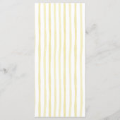 Coastal Yellow Stripes Seashell Palm Tree Wedding Menu (Achterkant)