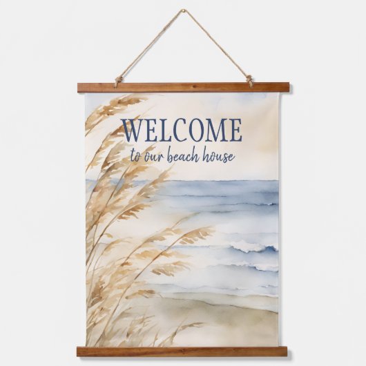 Coastal Zee Oats Welkom Hangend Wandkleed (Voorkant)
