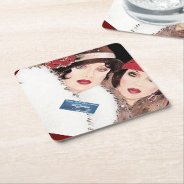 Coaster 10 Burg(Winter Rood 2) RFPMDesigns 2024 Kartonnen Onderzetters