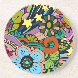 Coaster 4.25", Zandsteen Bovenkant, Kurk Onderkant Onderzetter