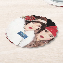 Coaster 5 Burg(Winter Rood 2) RFPMDesigns Kartonnen Onderzetters