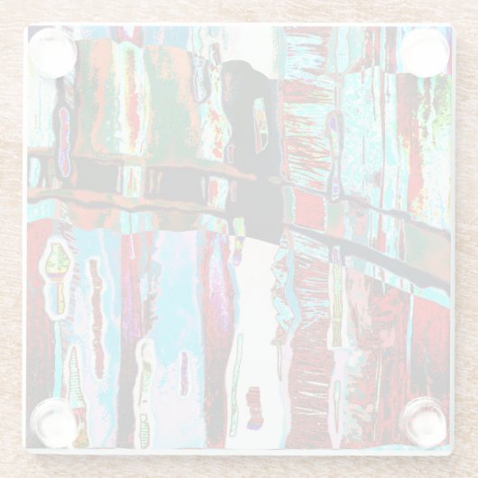 Coaster – Collapse Reflection Abstract Design Glazen Onderzetter (Achterkant)