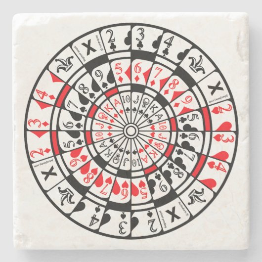 Coaster Dartboard Card Design Stenen Onderzetter (Voorkant)